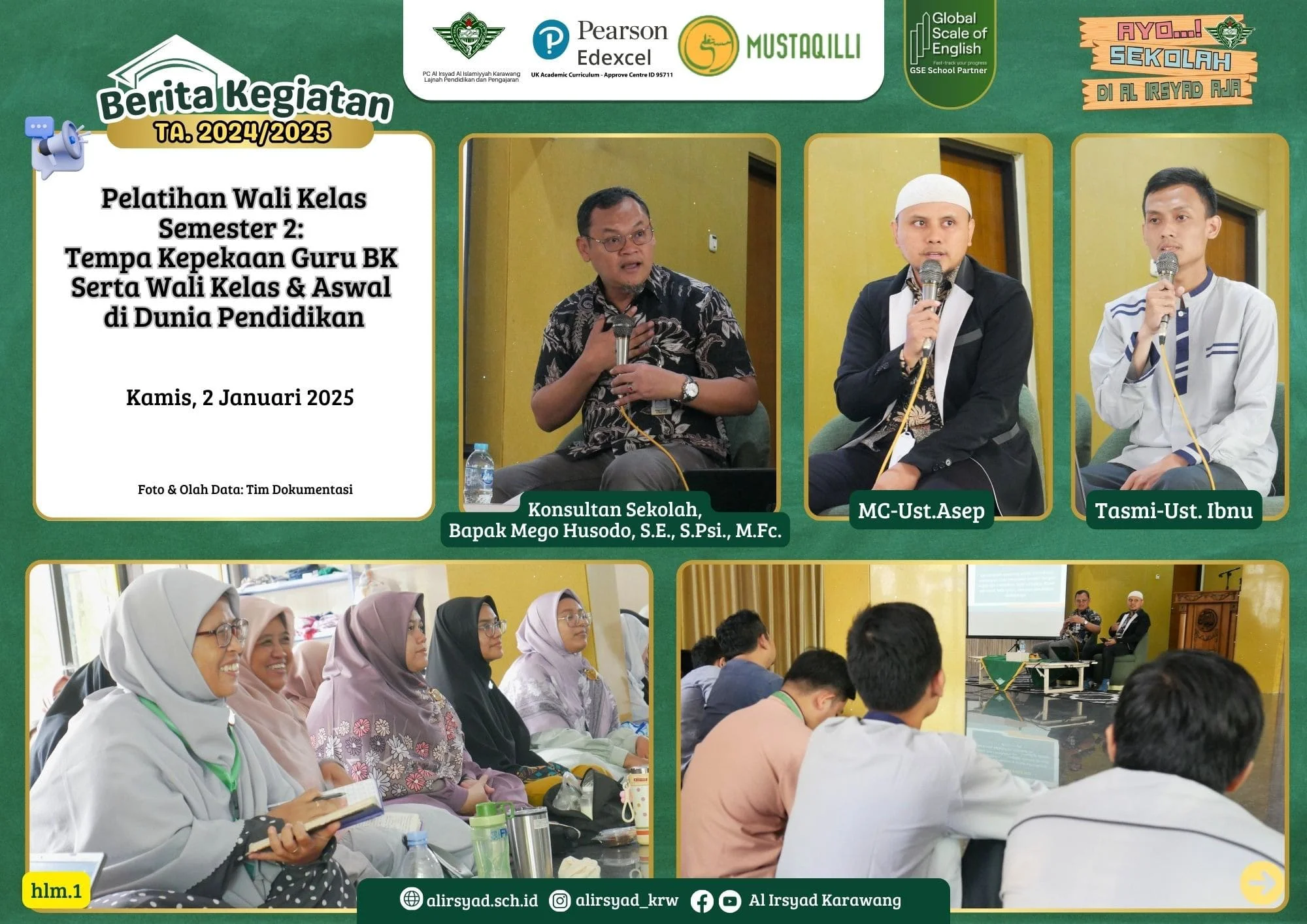 Pelatihan Wali Kelas Penuh Inspirasi: Bangun Kepekaan Guru Menuju Layanan Pendidikan Beradab di Al Irsyad Karawang